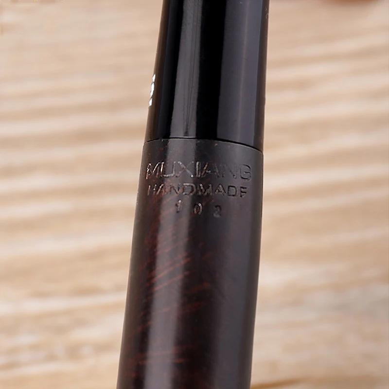 Pipe à tabac classique en bois de bruyère, compatible avec les filtres de 9 mm, tige droite faite à