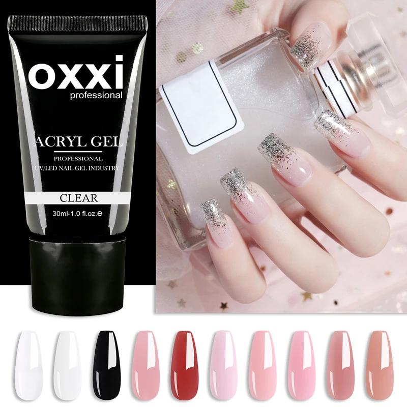 OXXI 30ml Gel acrylique Semi-permanent Poly ongles Gel manucure rapide facile Gel pour Extension uv