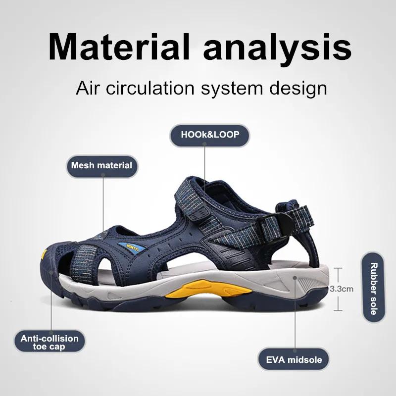 HUMTTO – chaussures d'eau respirantes pour hommes, sandales de plage, de Trekking, d'extérieur, à sé