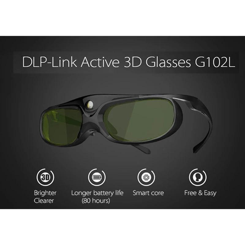 RISE-Lunettes 3D à obturateur actif pour budgétaire DLP Link, compatible 96-144HZ avec Optama, Acer,