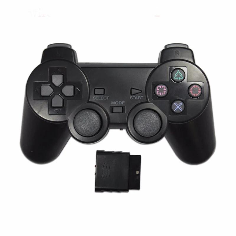 Manette de jeu sans fil de couleur transparente pour PS2, contrôleur Bluetooth à vibrations 2.4G, co