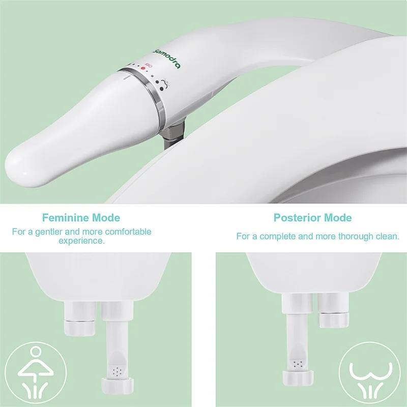 SAMODRA Bidet de toilette Ultra-mince, fixation de siège de toilette avec entrée en laiton, pression