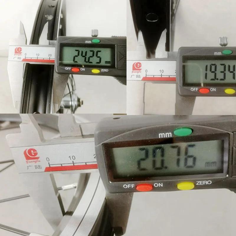 Paire de roues de vélo pliant, frein à disque, frein à jante en V, 24H, valve AV, moyeux à roulement