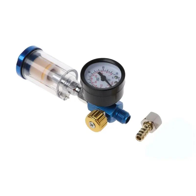 Jauge de régulateur d'air pour pistolet de pulvérisation + filtre piège à eau en ligne + adaptateur