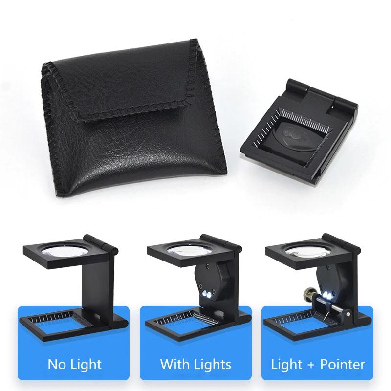 Mini loupes de poche pliables, testeur de linge à lentille pliante 10x, Compteur de fil de gril, Lou