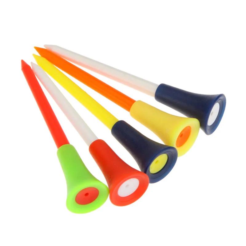 100 pièces Tees de Golf mélanger les couleurs 83mm en plastique Durable en caoutchouc coussin haut p