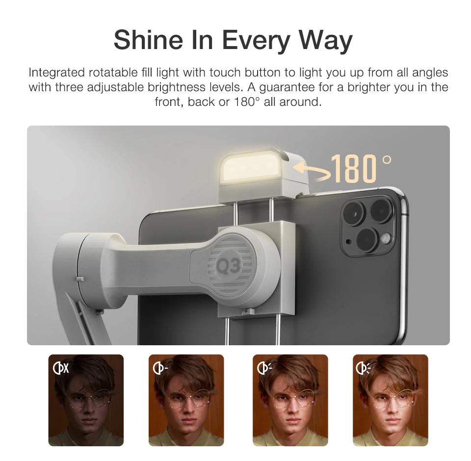 ZHIYUN-Stabilisateur de cardan officiel SMOOTH Q3 pour téléphone portable, 3 axes, iPhone 14 Pro Max