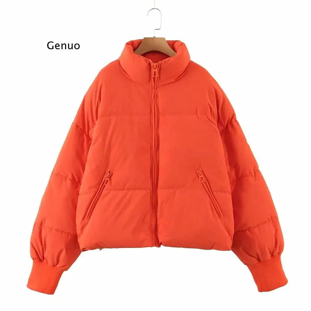 Veste épaisse rembourrée à col montant pour Femme, parka surdimensionnée, à la mode, Style Preppy, h