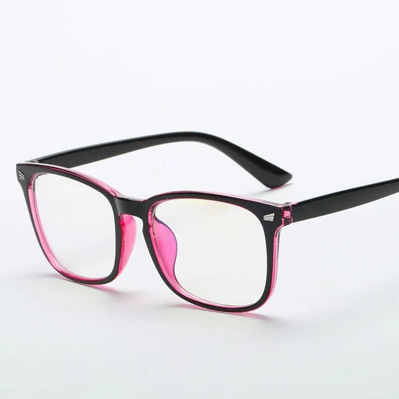 Monture de lunettes d'ordinateur transparente pour hommes et femmes, lunettes carrées anti-lumière b