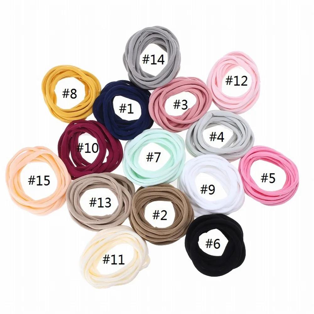 100 pièces/lot bébé fille bricolage extensible maigre Nylon fille élastique souper doux bandeau bébé