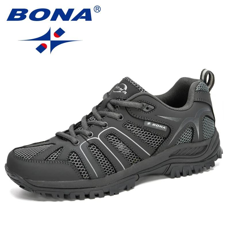 BONA-Chaussures de course en maille coordonnantes pour hommes, baskets de marche confortables, de sp