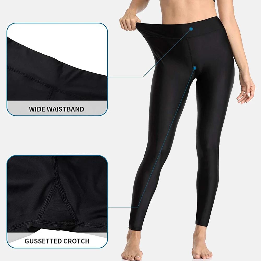 Pantalon natation femme taille haute leggings bain collants maillot intégral sport aquatique