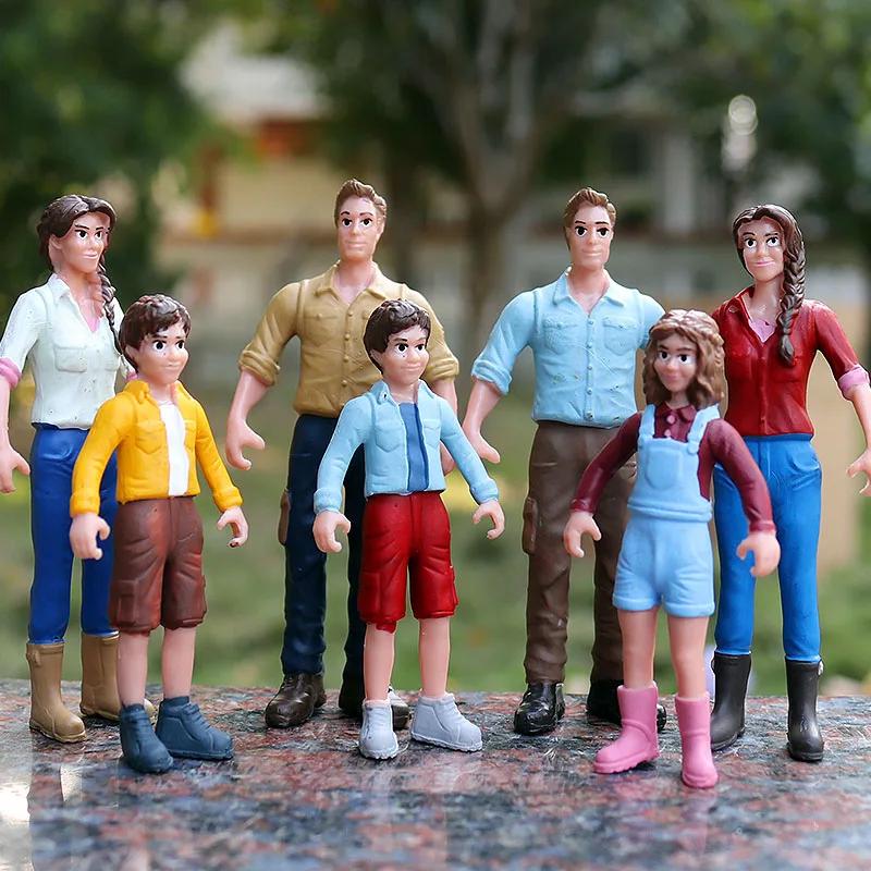 Oenux nouveau modèle de personnes fermières Simulation personnel de ferme mangeoire figurines d'acti