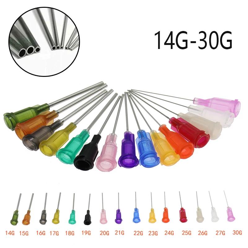 50pcs 12mm pointes de précision distributeur de liquide seringue aiguilles conseils 304 14G -30G con