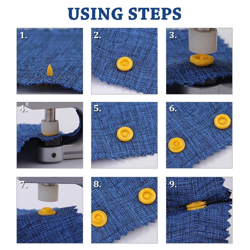 Boutons pression T5 en plastique pour vêtements, bricolage, attaches à pression utilisées pour les c