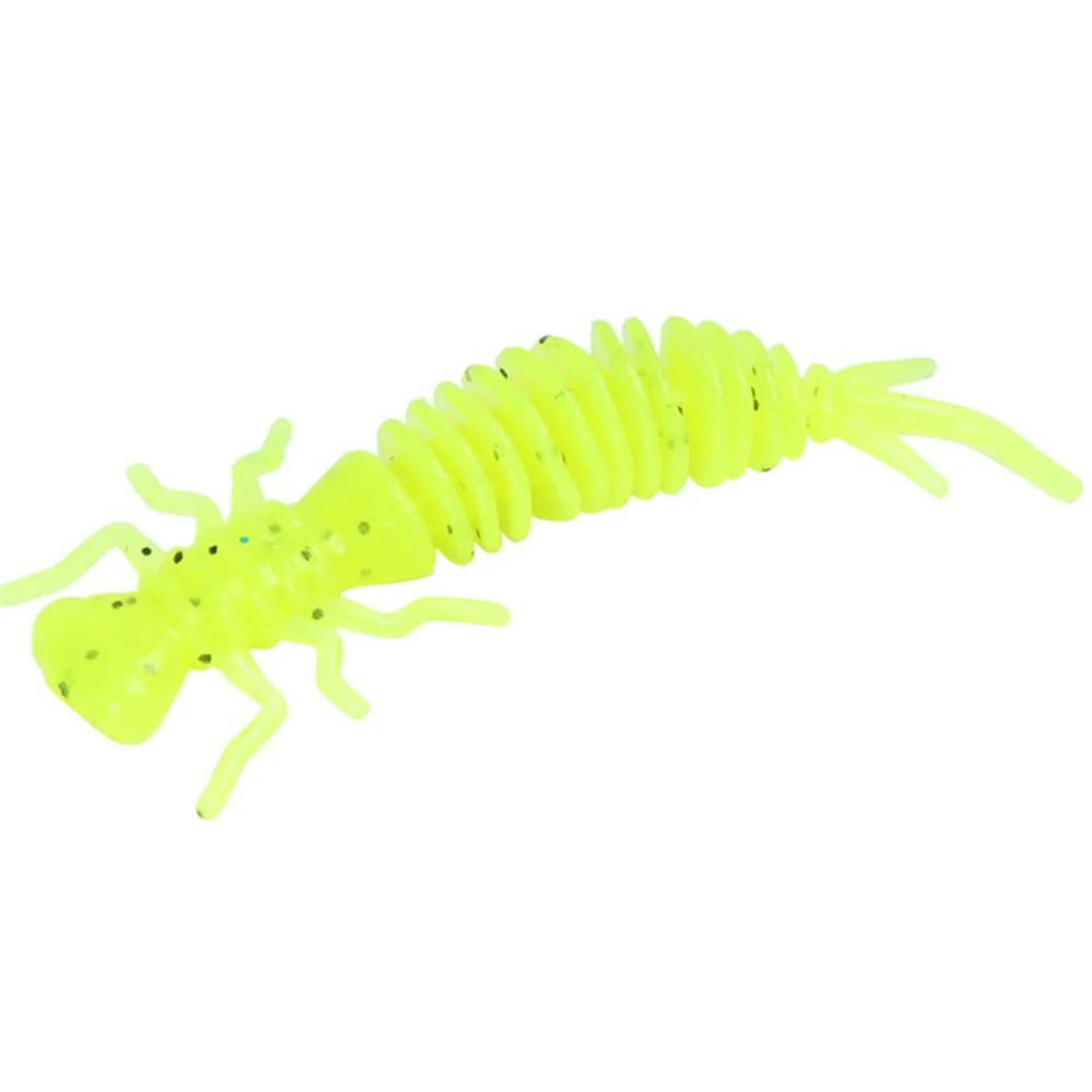 Lot de 10 leurres souples en forme de larve, appâts artificiels en silicone de 5.5cm/7.5cm/10cm, mat