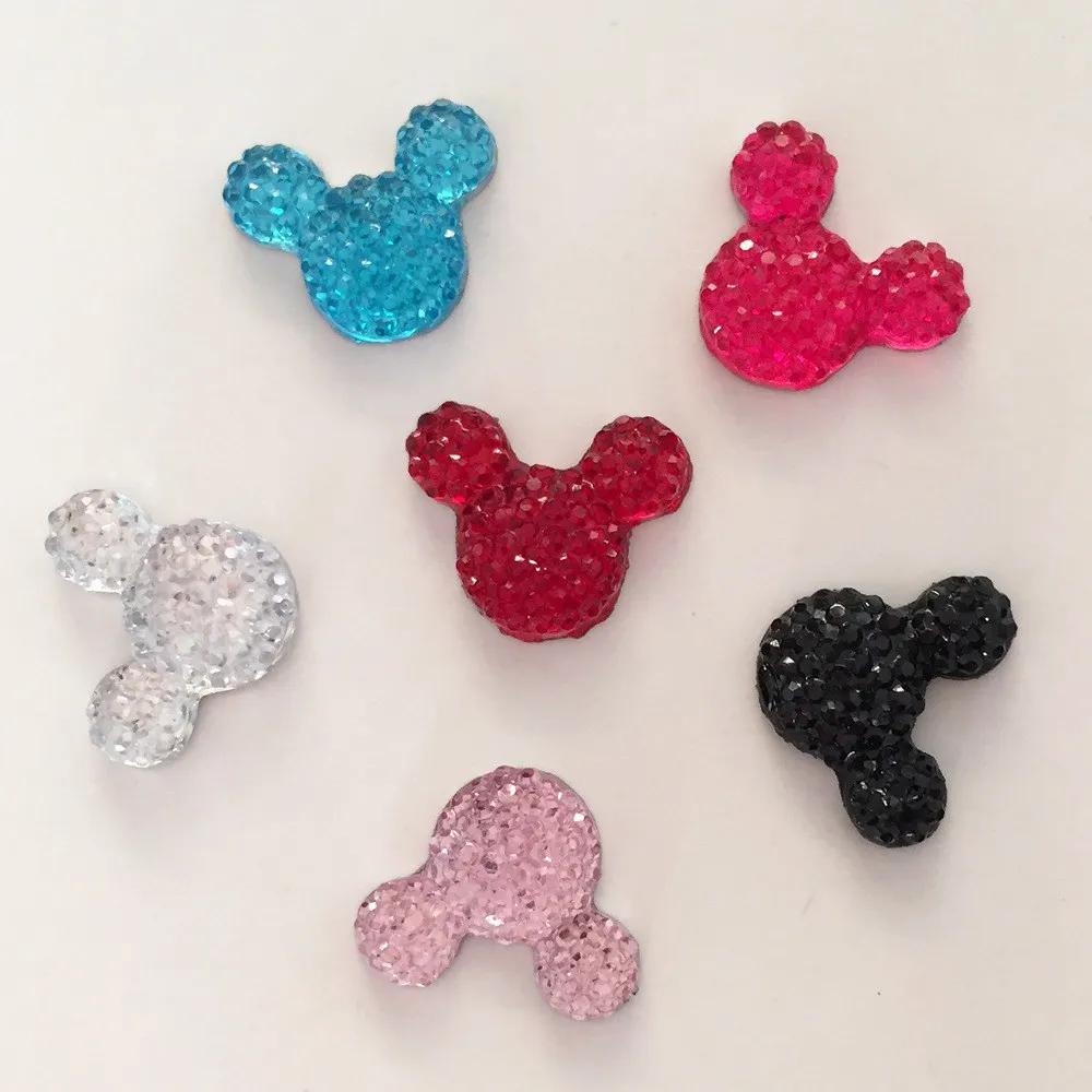 Jolie tête de souris en résine brillante, 60 pièces, faux strass, bricolage, Scrapbook de mariage, a