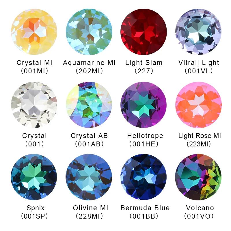 Astrobox 1201 rond haute qualité verre cristal 27mm gemme fleur coudre sur strass fantaisie pierre b