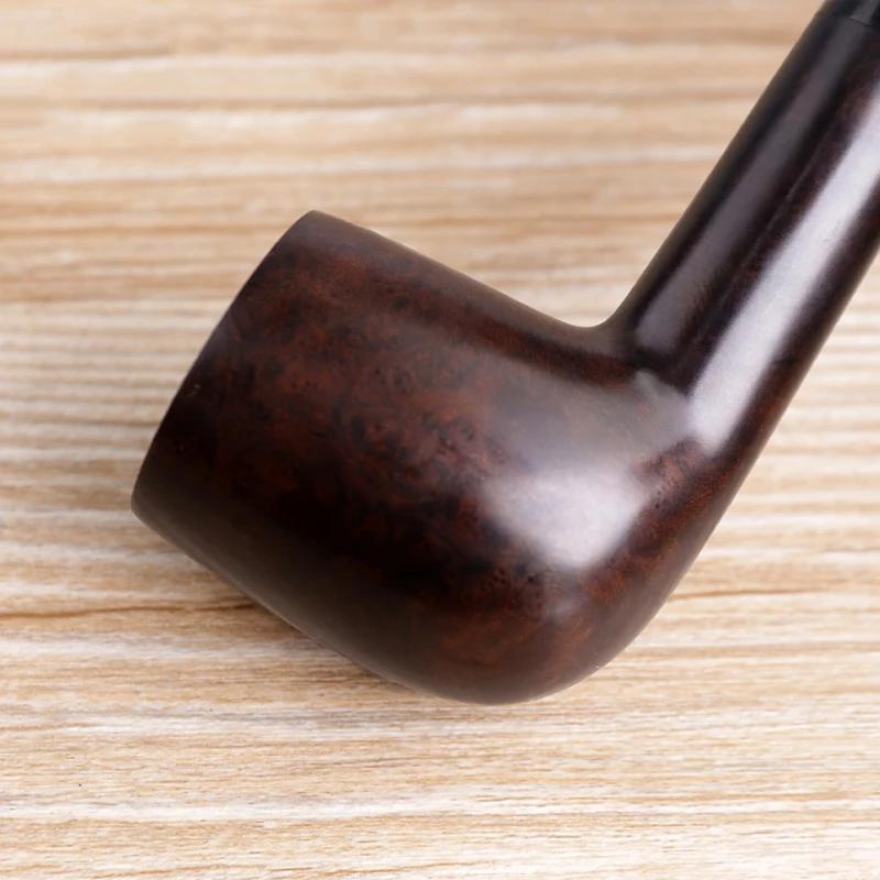 Pipe à tabac classique en bois de bruyère, compatible avec les filtres de 9 mm, tige droite faite à