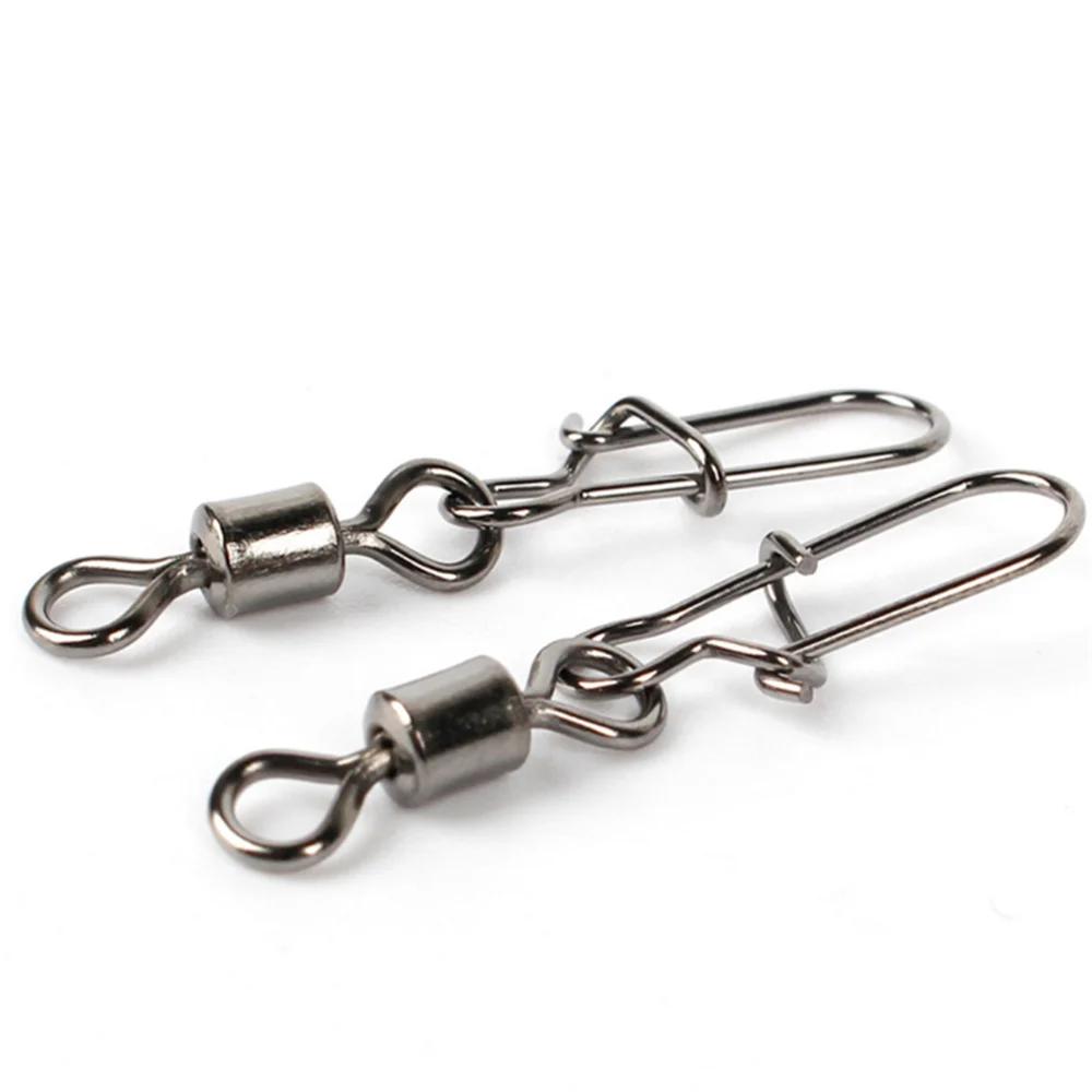 30 pcs/lot connecteur de pêche émerillons Interlock broche Snap roulant pivotant en acier inoxydable