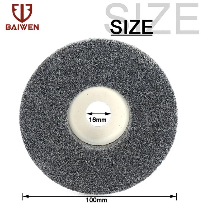 Disque de polissage en Fiber de Nylon Non tissé, 5 ", 4.5", 4“, disque abrasif, alésage de 100/11512