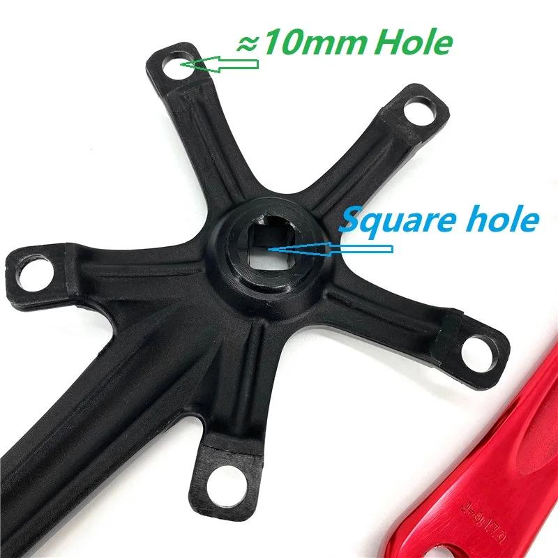 Litepro – manivelle de vélo pliant en alliage d'aluminium, avec trou carré de 130mm, 170mm, noir, ro