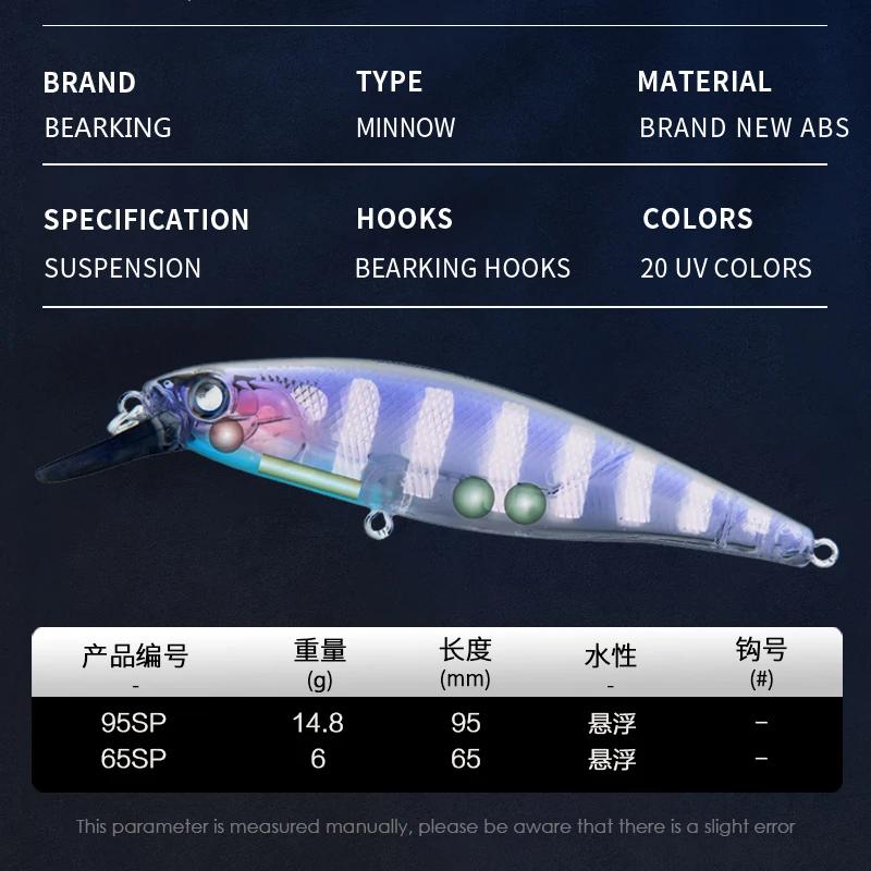 BEARKING Squad Minnow 95mm 14.8g 65mm 6g système de poids en tungstène SP leurres de pêche couleurs
