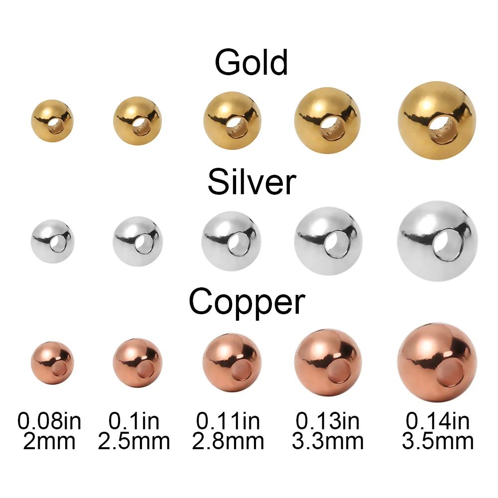 Perles fendues en tungstène pour la pêche, 25 pièces de 2/2, 5/2, 8/3, 5mm, or, argent, cuivre, maté