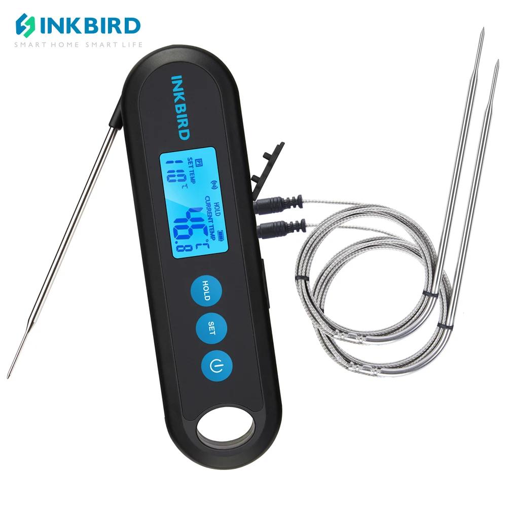 INKBIRD thermomètre à viande numérique avec 2 sondes externes affichage rétro-éclairé IHT-2PB lectur