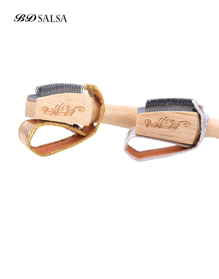 Brosse en acier à manche en bois massif, accessoires de danse BD authentiques, résistantes à l'usure