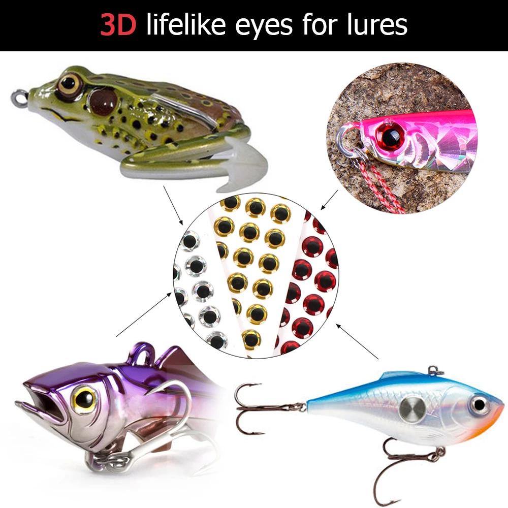 Lot de 100 leurres holographiques 3D pour la pêche à la mouche, 3/4/5/6mm, matériel pour attraper de