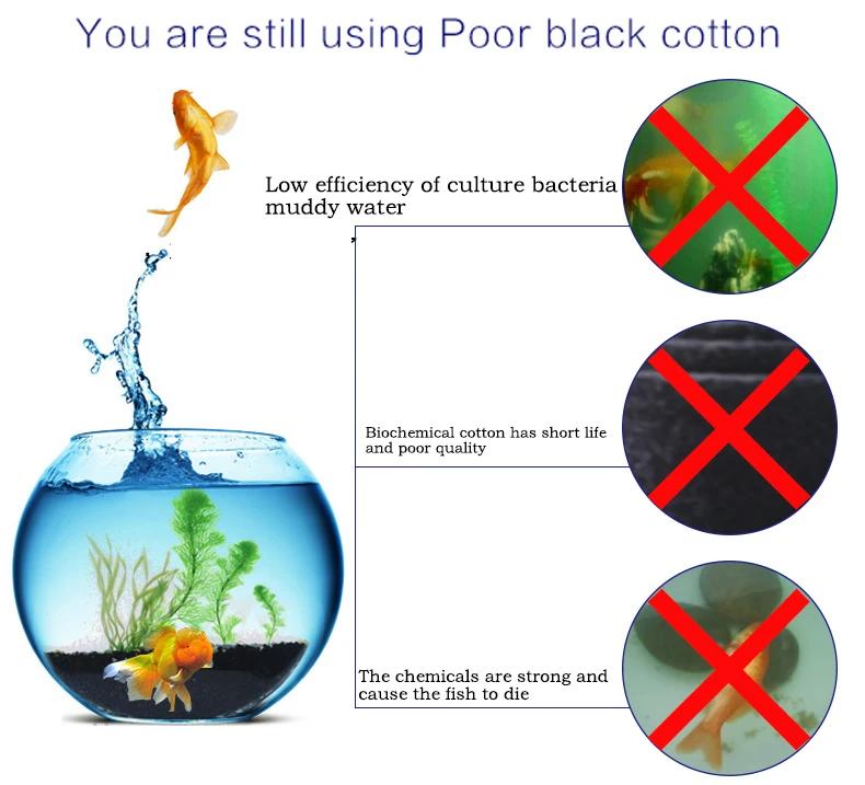 Accessoires d'aquarium filtre en coton biochimique pratique Aquarium étang mousse éponge filtre noir