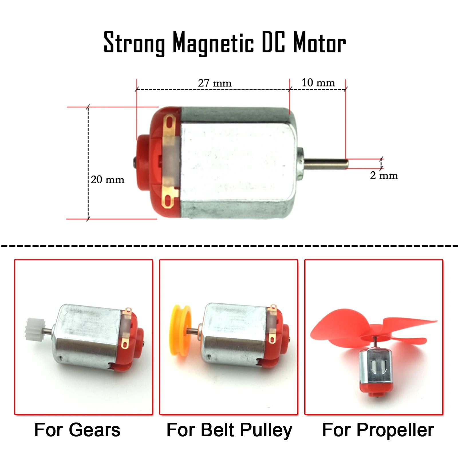 Kit de 6 moteurs à courant continu, Mini moteur de loisir électrique 3V -12V 25000 tr/min, magnétiqu