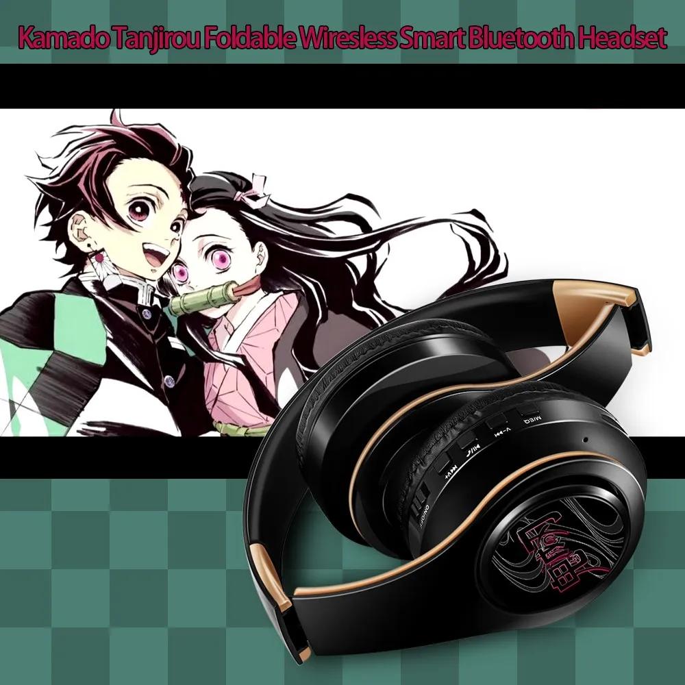 Japon Anime casque démon Slayer Kimetsu No Yaiba Kamado Tanjirou Cosplay Bluetooth casque écouteur a