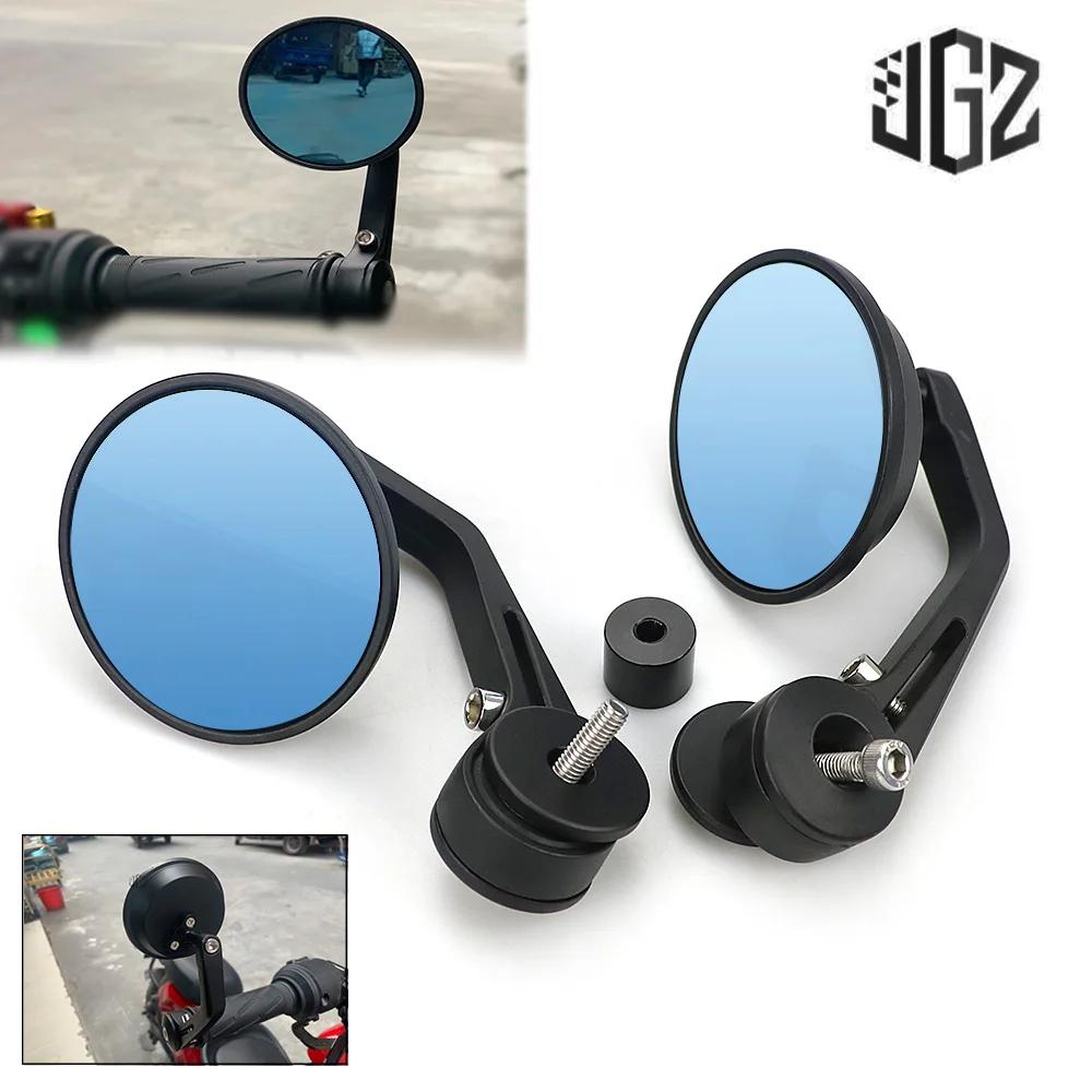 Rétroviseurs ronds d'extrémité de barre de guidon de moto, verre bleu pour Vespa GTS Sprint primera