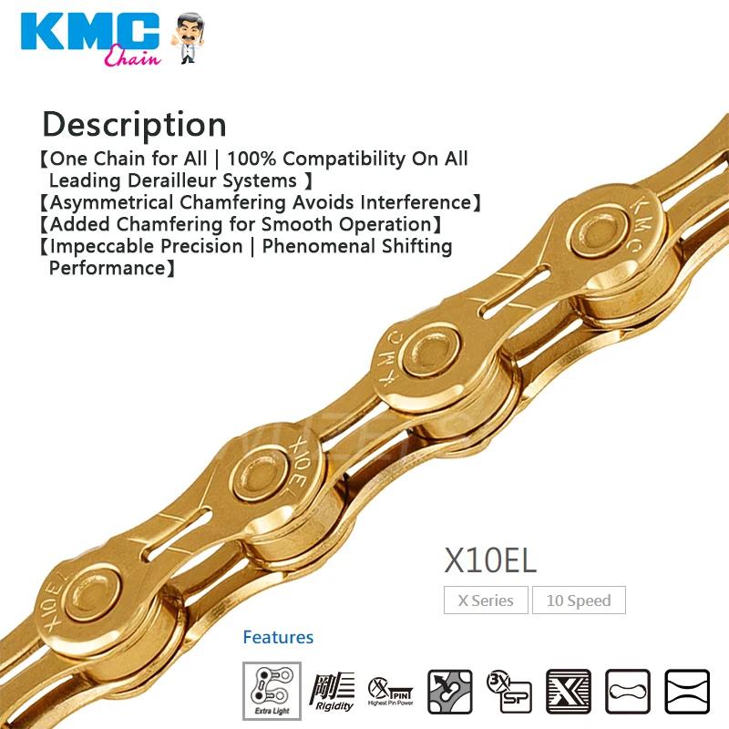 KMC-Vélo de Route et Montagne à 10 Vitesses, Boîte Originale, JOX10EPT, X10EL, X10SL, JO116