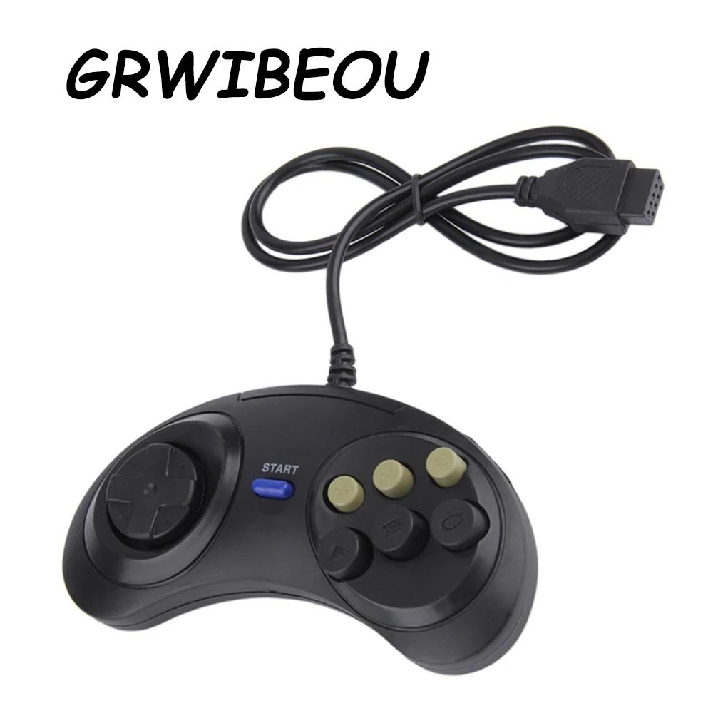 Manette de jeu filaire universelle pour SEGA MD2, contrôleur classique, 6 boutons, télécommande, PC