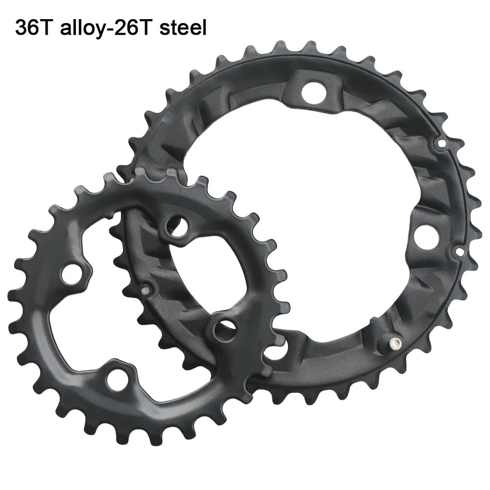 64BCD 104BCD vtt plateau de vélo Double roue à chaîne 22T 24T 26T 28T 36T 38T pignons VTT pédalier p