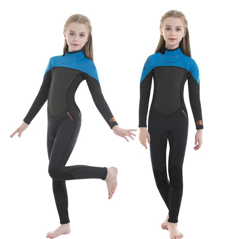 Filles épais maillot de bain garçons néoprène Surf combinaison 2.5mm sous-marine gratuit combinaison