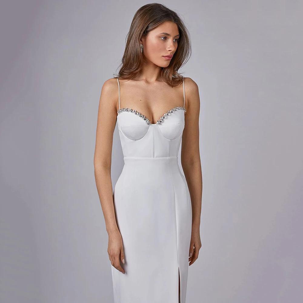 Robe à perles Spaghetti pour femmes, Sexy, sans manches, moulante, vêtements à bandes, robe de soiré