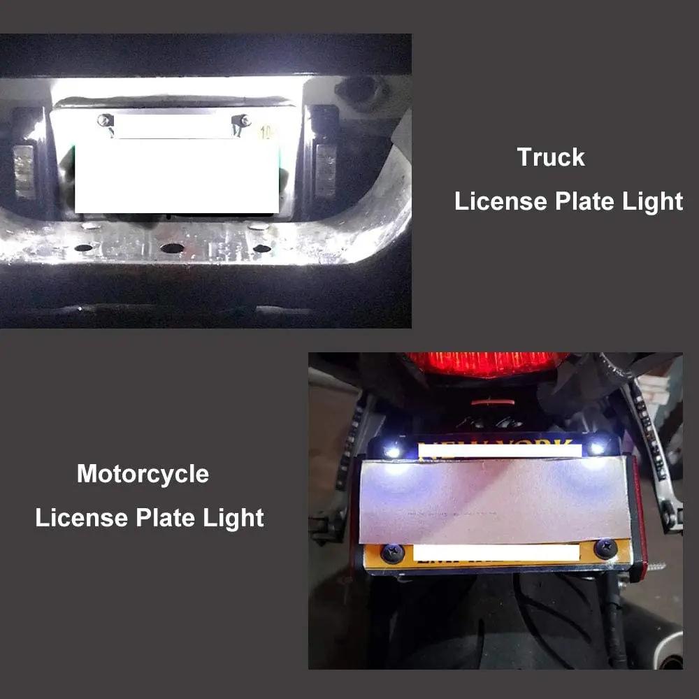 LED voiture moto plaque d'immatriculation lumières lampe Auto queue avant vis boulon ampoules lampes