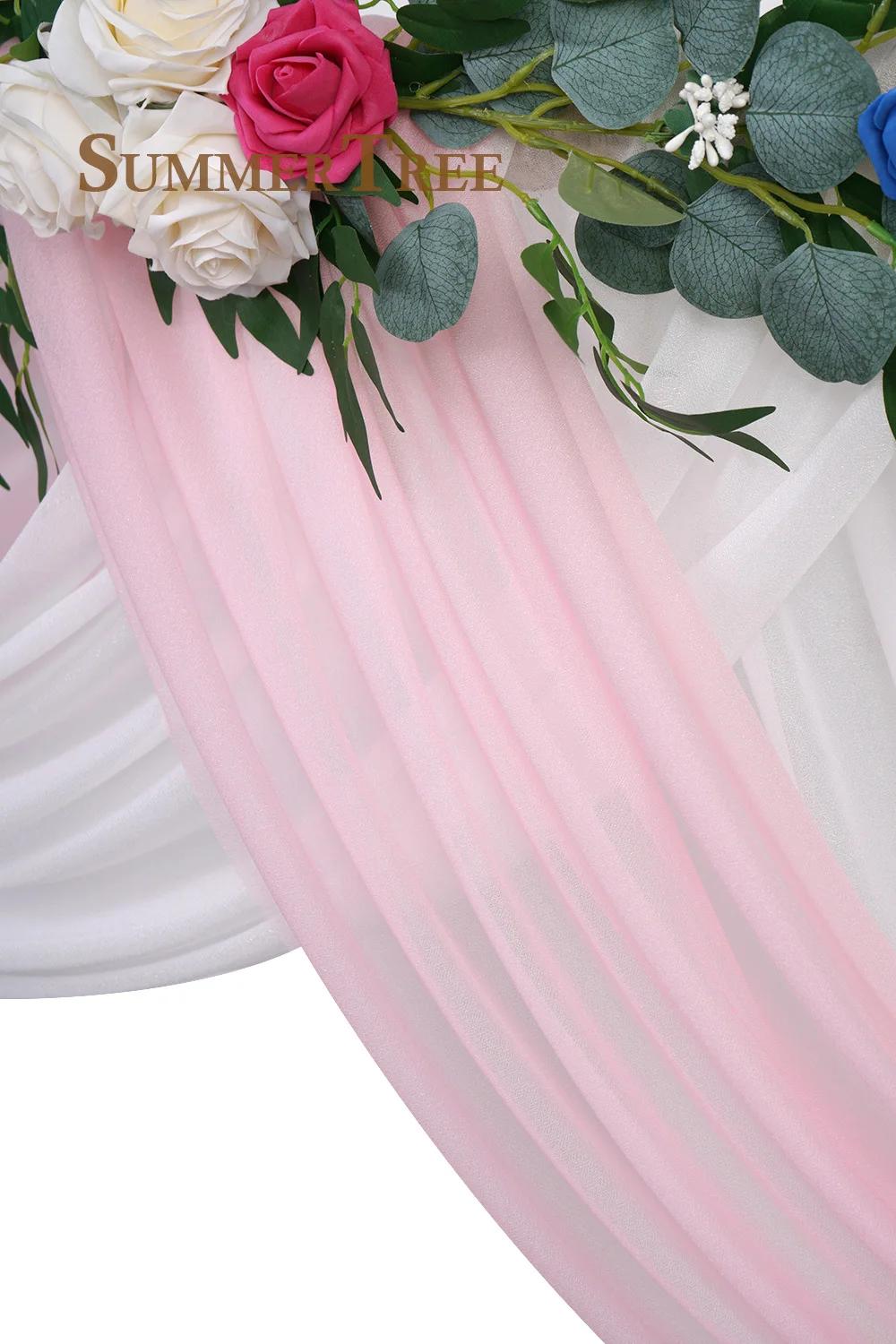 10 mètres arc de mariage drapé tissu pure mousseline de soie Tulle rideau drapé toile de fond fourni