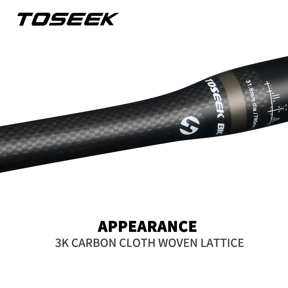 TOSEEK – guidon plat ou montant en carbone pour vtt, 31.8x580/600/620/640/660/680/700/720/740/760//m