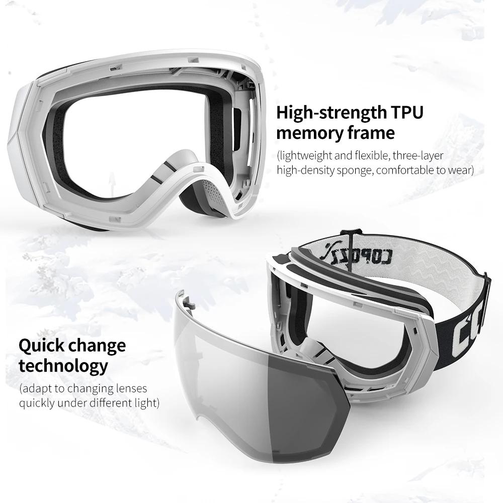 COPOZZ lunettes de Ski hommes femmes UV400 Anti-buée lunettes de Ski lunettes de neige adulte lunett