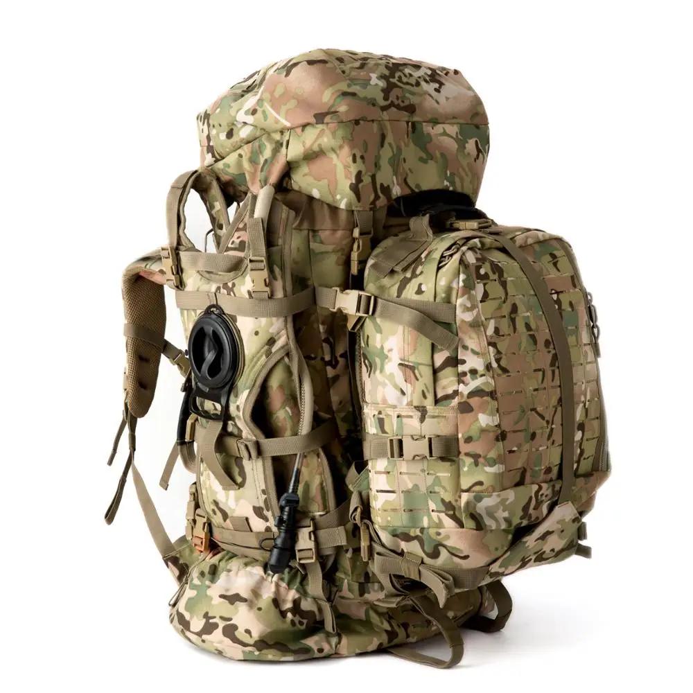 Sac à dos tactique militaire ILBE 120L imperméable 1000D avec pochette hydratation et radio camouflage