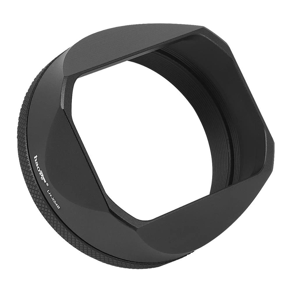 Haoge LH-X54B X100v pare-soleil en aluminium métal avec anneau d'adaptation de 49mm pour Fujifilm Fu