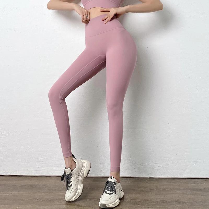 SOISOU-Leggings de yoga en nylon pour femmes, pantalons de sport, fitness, gym, taille haute, élasti