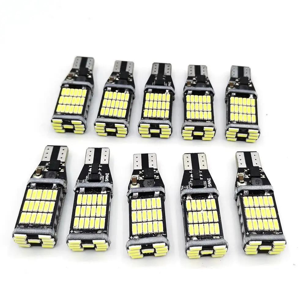 Ampoule LED pour voiture T15 W16W 4014 45SMD W5W, 10 pièces, feu de signalisation LED Super lumineux