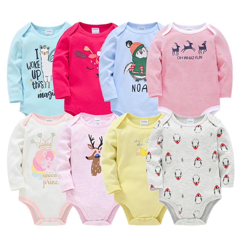 Kavkas bébé garçons filles Body 6 pièces 3 pièces à manches longues 100% coton bébé vêtements 0-12 m