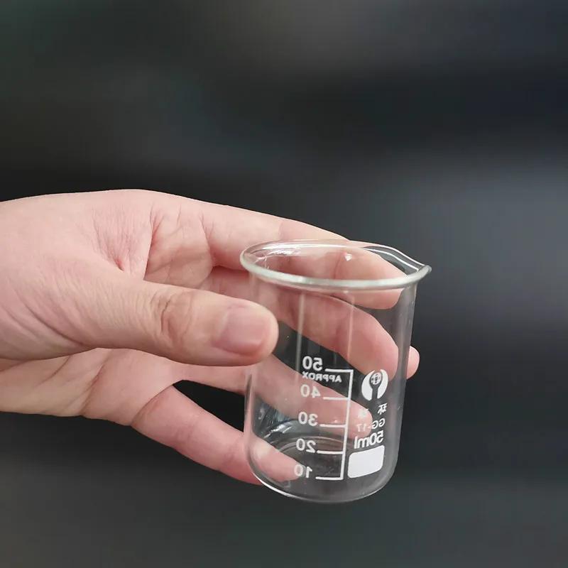 Nouveau 5 ml, 10 ml, 25 ml, 50 ml, 100 ml, 150 ml, 200 ml, 250 ml, 1000 ml bécher en verre Pyrex Bor